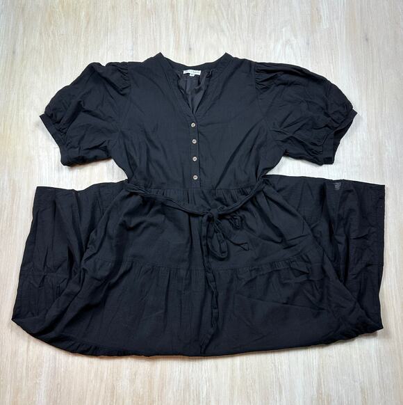 Baltic Born Dresses & Skirts - Baltic Born Black Maxi Dress 1XL Puff Sleeve Tiered Cottagecore Romantic Praire